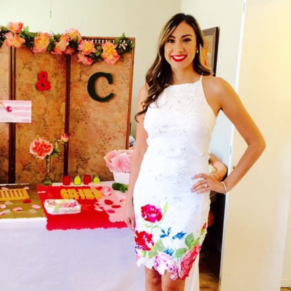 Bridal lace floral dress